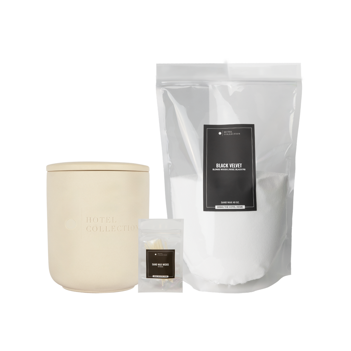 Petite Ceramic Sand Wax Set from Hotel Collection