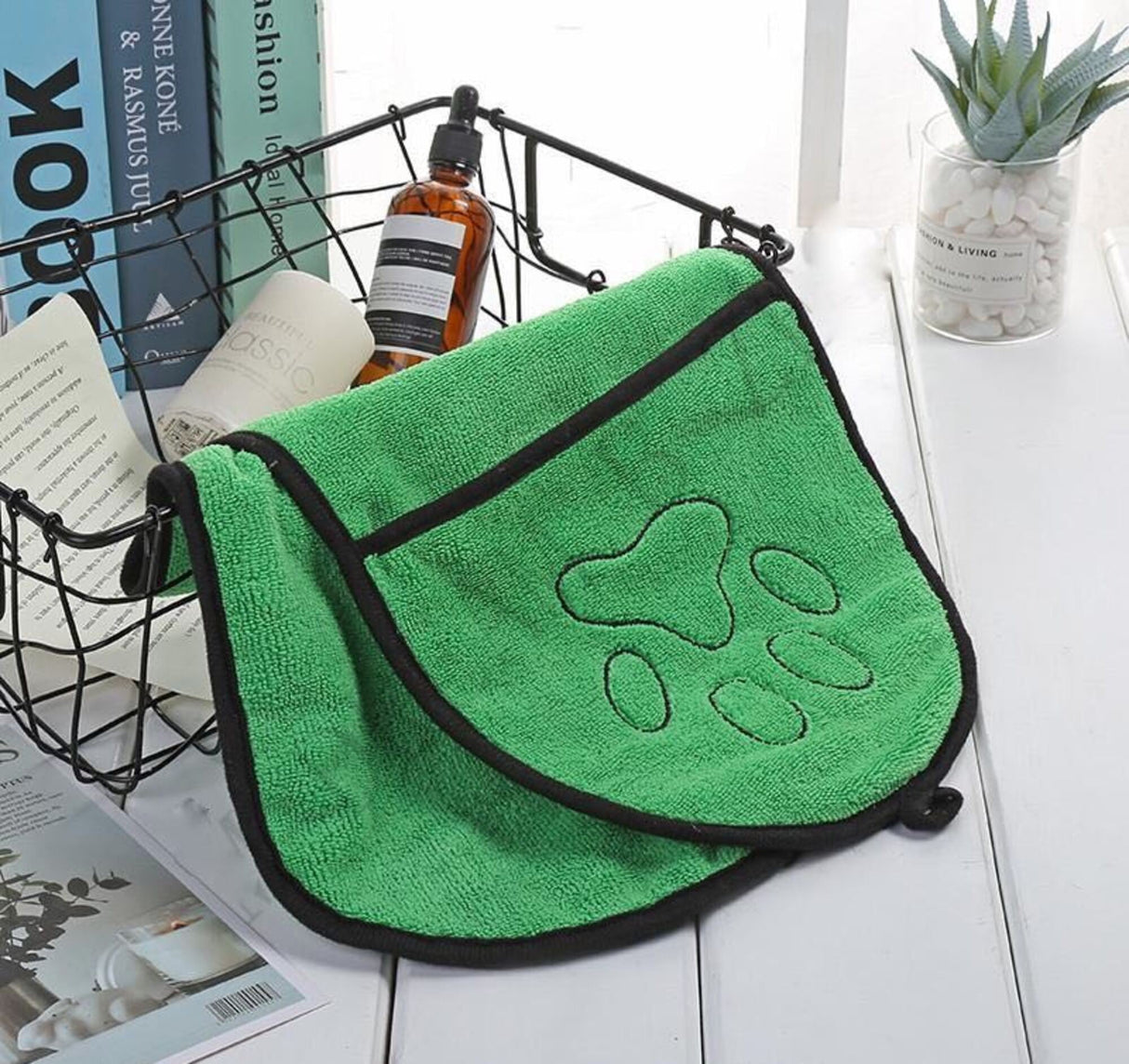 BeNat Pets. Dog Bath Towel Double Drop Pocket Design from BeNat
