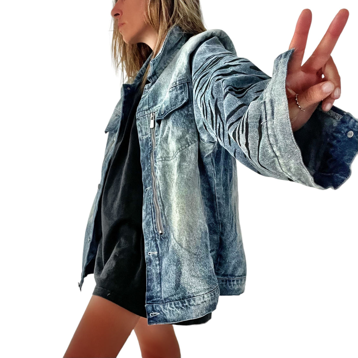 'Beyond Zebra' Denim Jacket from Wren + Glory