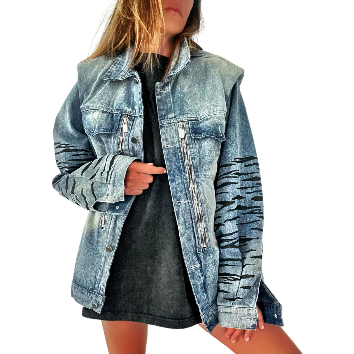 'Beyond Zebra' Denim Jacket from Wren + Glory