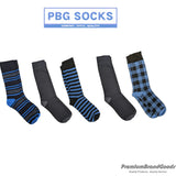 PBG Best Mens Dress Socks - 5-Pack, Black/Blue, Sizes 10-13, Stylish & Comfortable from PremiumBrandGoods