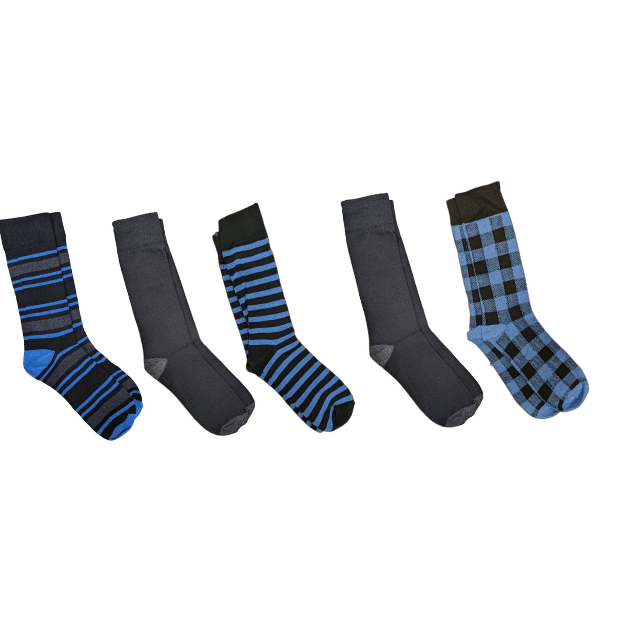 PBG Best Mens Dress Socks - 5-Pack, Black/Blue, Sizes 10-13, Stylish & Comfortable from PremiumBrandGoods