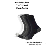 Men's Comfort Rich Crew Cushion Socks Athletic Active 10-13 3 Color Bundle from PremiumBrandGoods