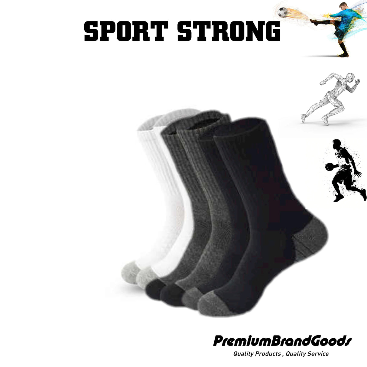 Men's Comfort Rich Crew Cushion Socks Athletic Active 10-13 3 Color Bundle from PremiumBrandGoods