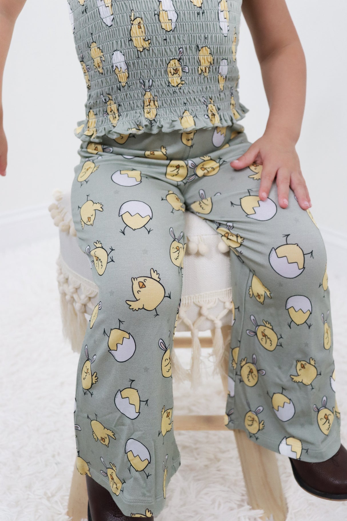 EXCLUSIVE PEEPIN' IT REAL DREAM SMOCKED FLARE SET from DREAM BIG LITTLE CO