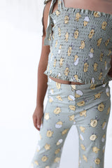 EXCLUSIVE PEEPIN' IT REAL DREAM SMOCKED FLARE SET from DREAM BIG LITTLE CO
