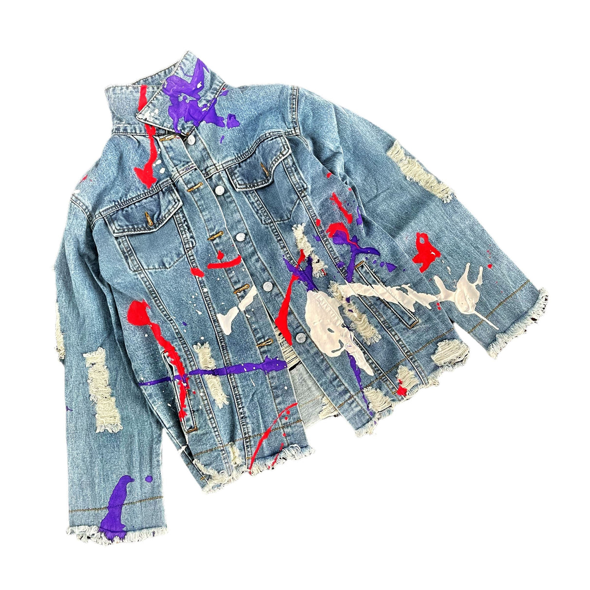 'Splatter World' Denim Jacket from Wren + Glory