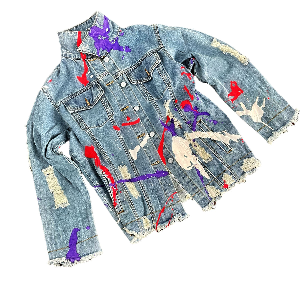 'Splatter World' Denim Jacket from Wren + Glory