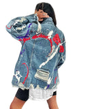 'Splatter World' Denim Jacket from Wren + Glory