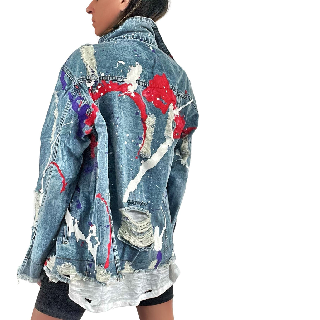'Splatter World' Denim Jacket from Wren + Glory