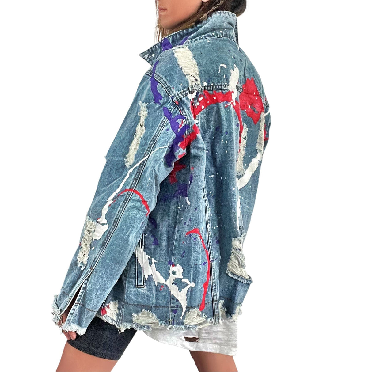 'Splatter World' Denim Jacket from Wren + Glory