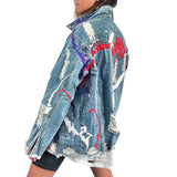 'Splatter World' Denim Jacket from Wren + Glory