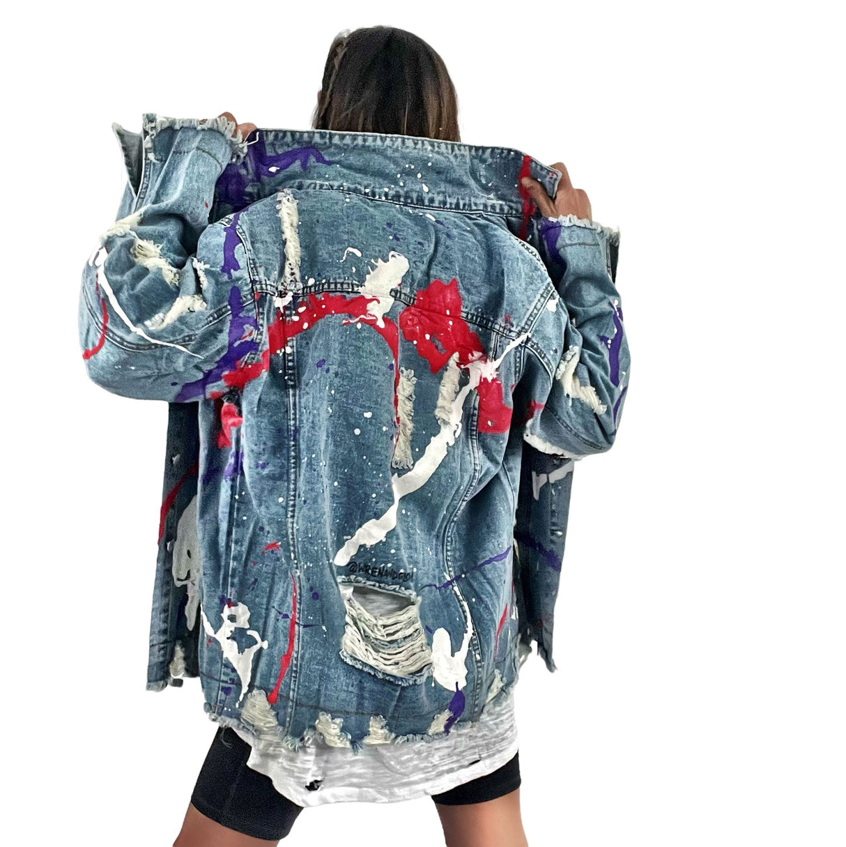 'Splatter World' Denim Jacket from Wren + Glory