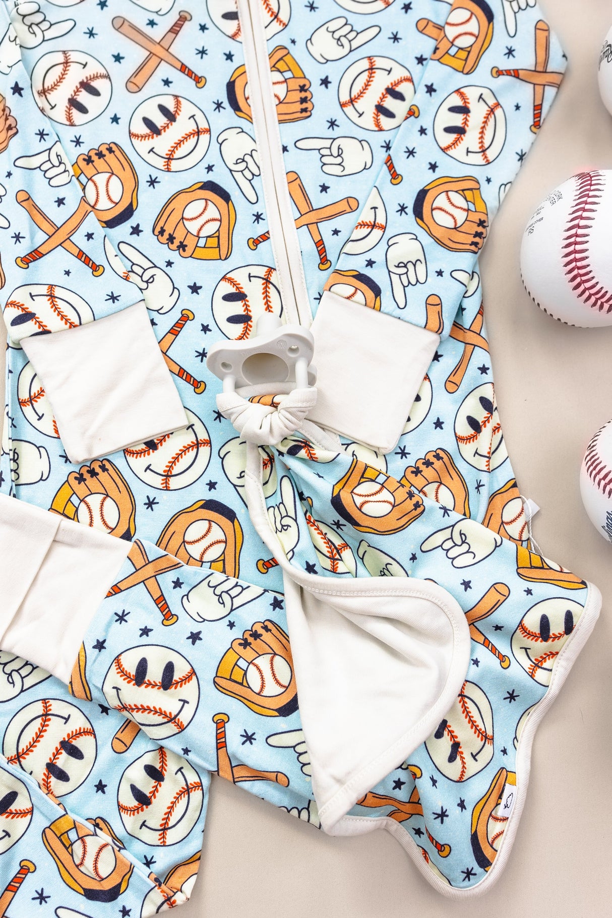 BASEBALL SMILEY DREAM ROMPER from DREAM BIG LITTLE CO