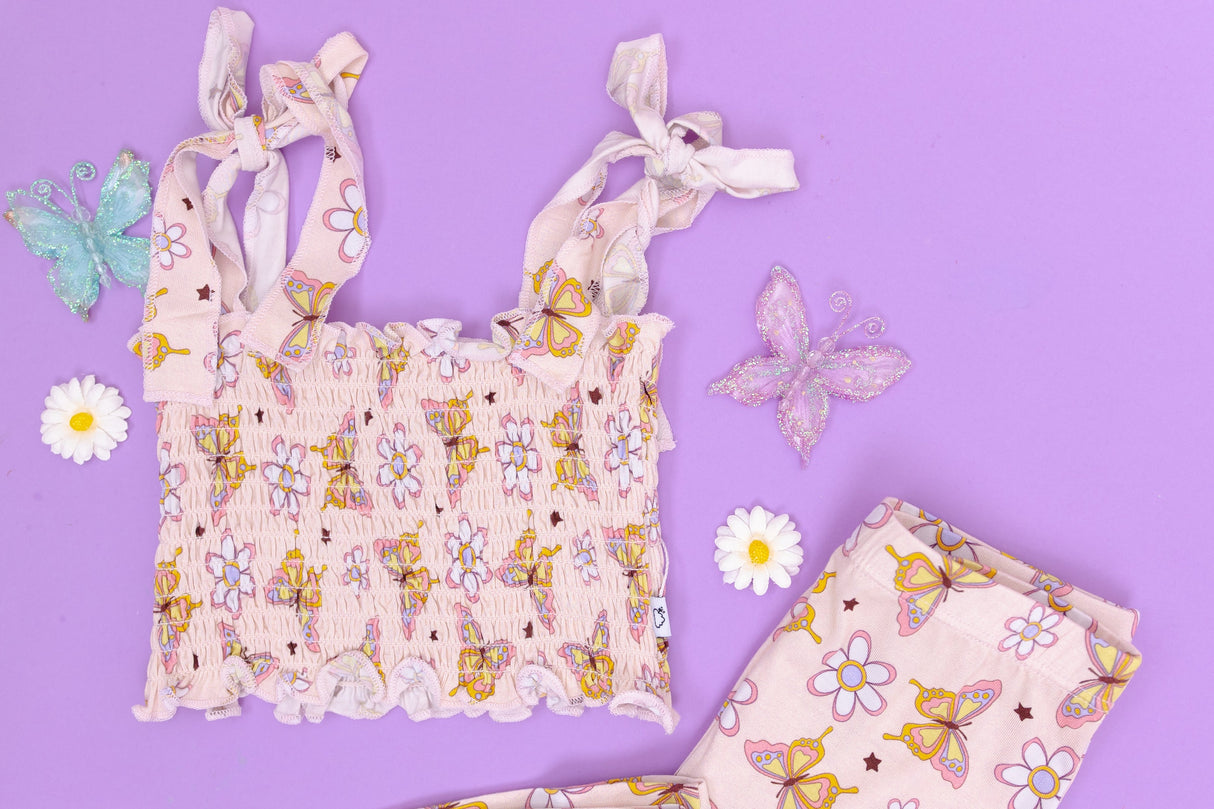BLOSSOMIN' BUTTERFLY DREAM SMOCKED FLARE SET from DREAM BIG LITTLE CO