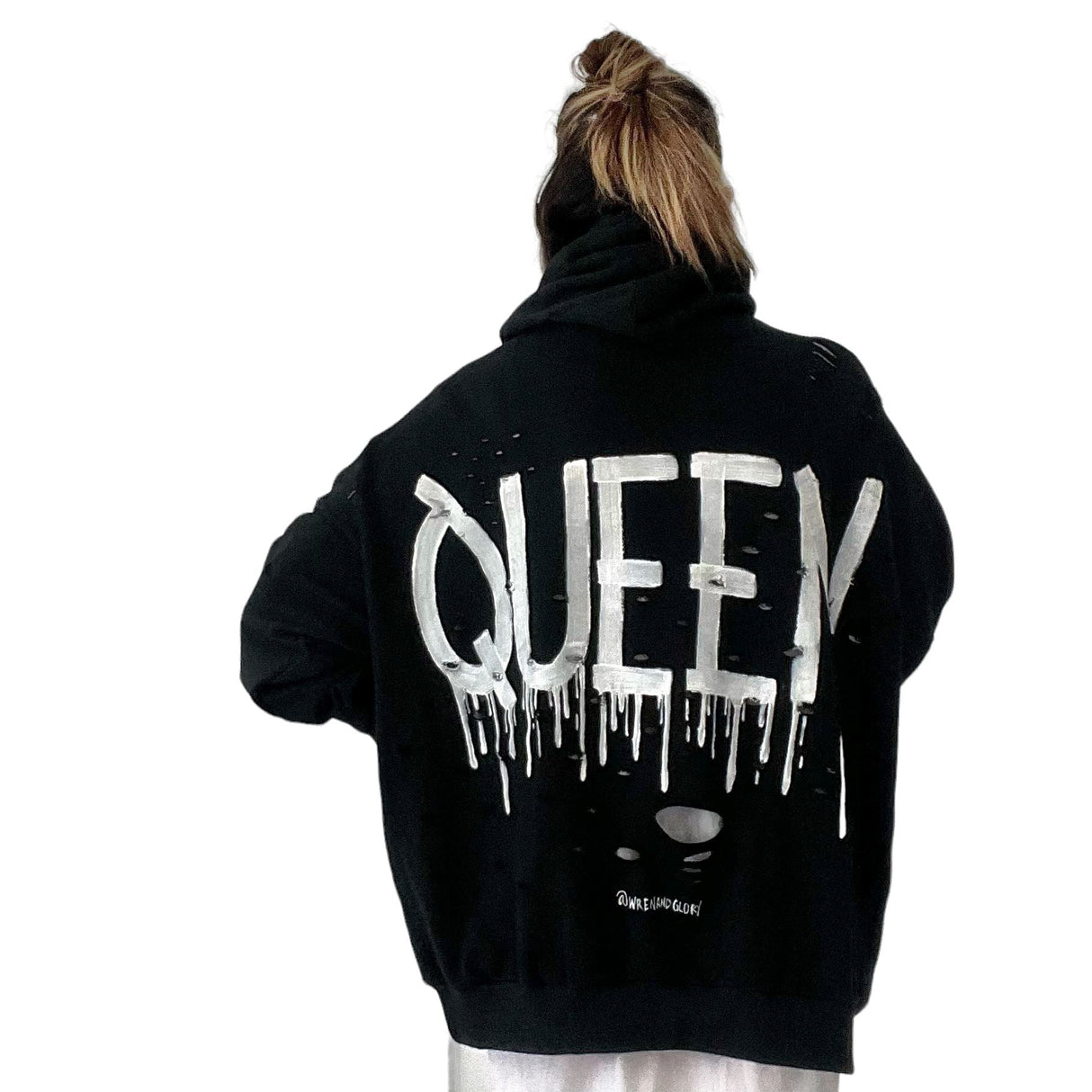 'Queen' Painted Hoodie from Wren + Glory