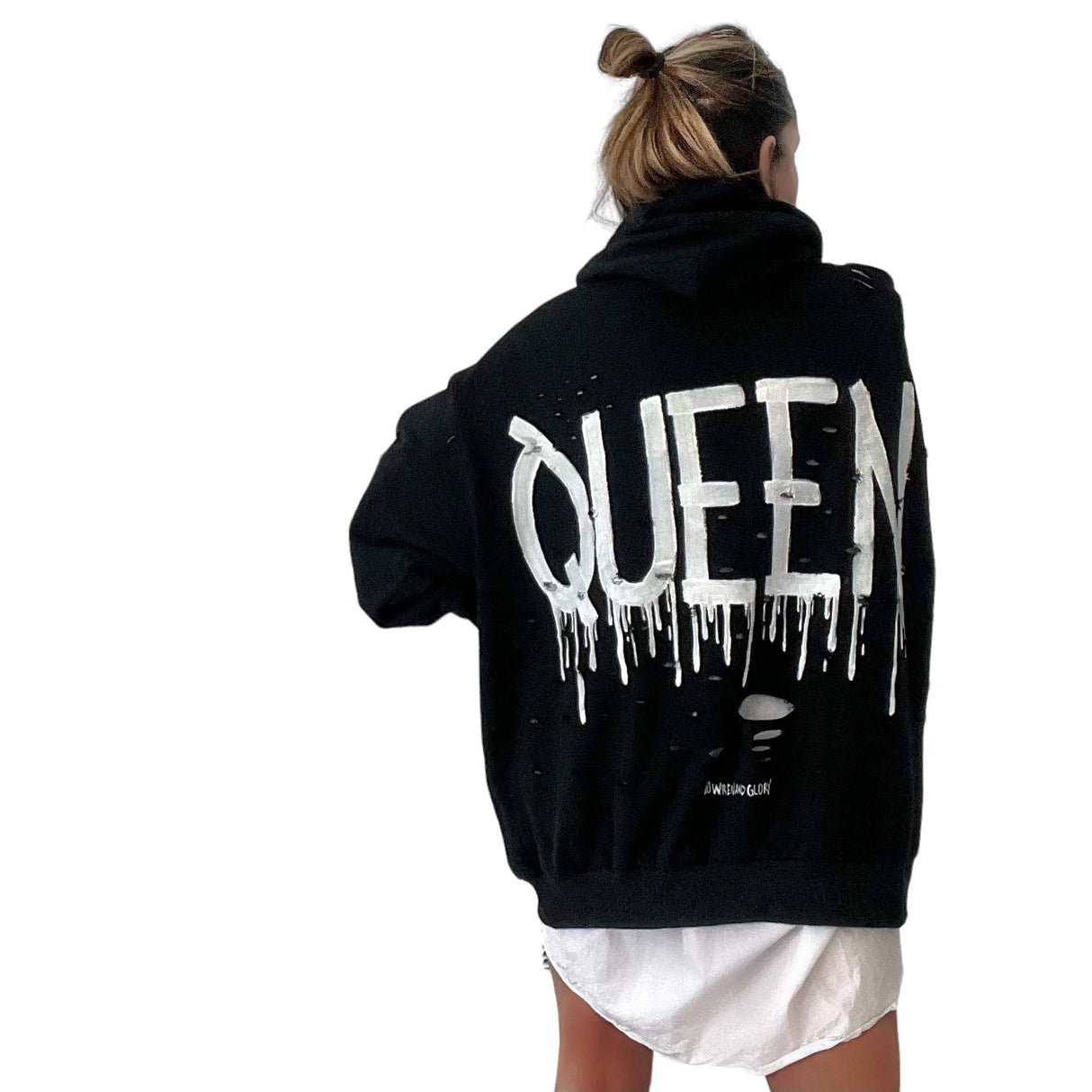 'Queen' Painted Hoodie from Wren + Glory
