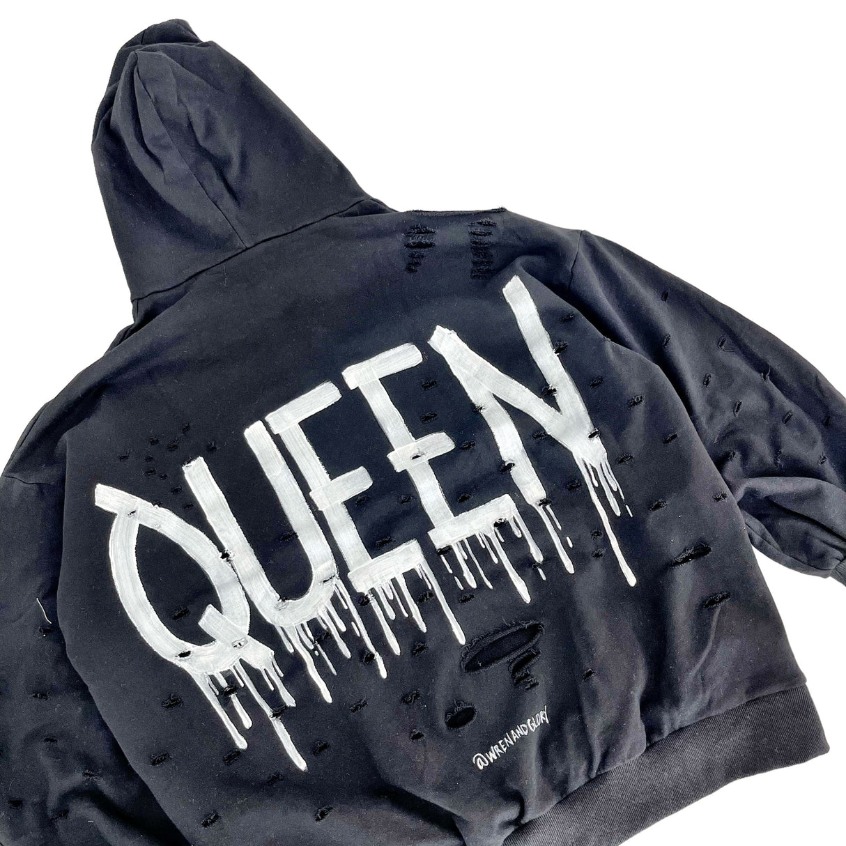 'Queen' Painted Hoodie from Wren + Glory