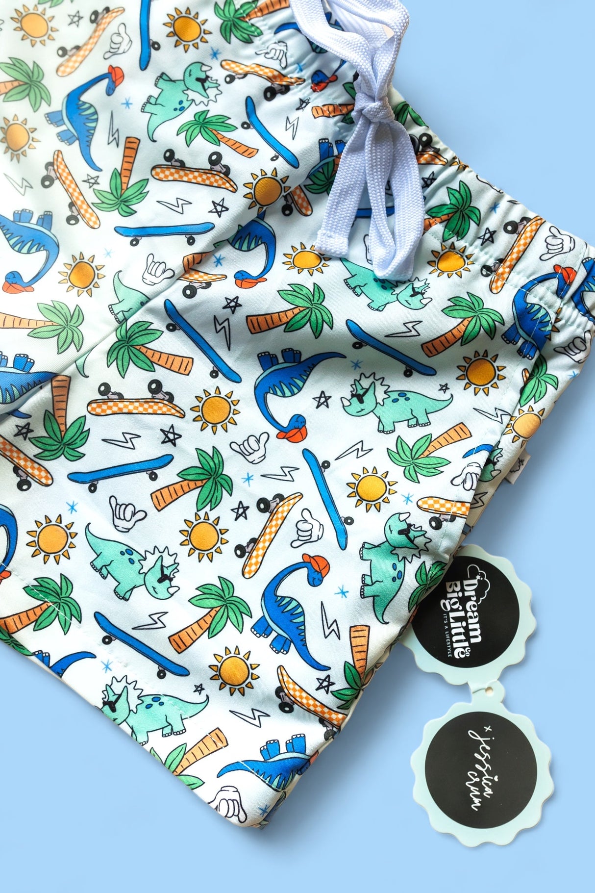 EXCLUSIVE SURF-O-SAURUS DREAM SWIM TRUNKS from DREAM BIG LITTLE CO