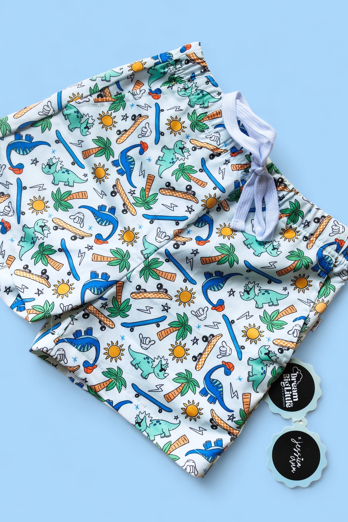 EXCLUSIVE SURF-O-SAURUS DREAM SWIM TRUNKS from DREAM BIG LITTLE CO