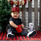 Red Buffalo Plaid Splash Mat - A Waterproof Catch-All for Highchair Spills and More! SALE from BapronBaby