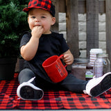 Red Buffalo Plaid Splash Mat - A Waterproof Catch-All for Highchair Spills and More! SALE from BapronBaby