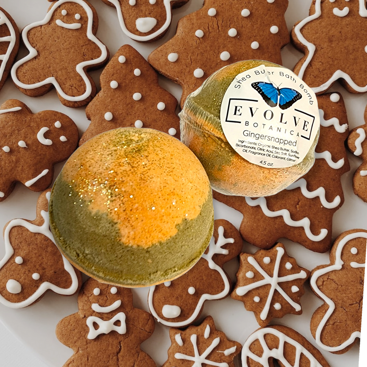 Bath Bomb - Gingersnapped ( Christmas - Holiday ) from Evolve Botanica