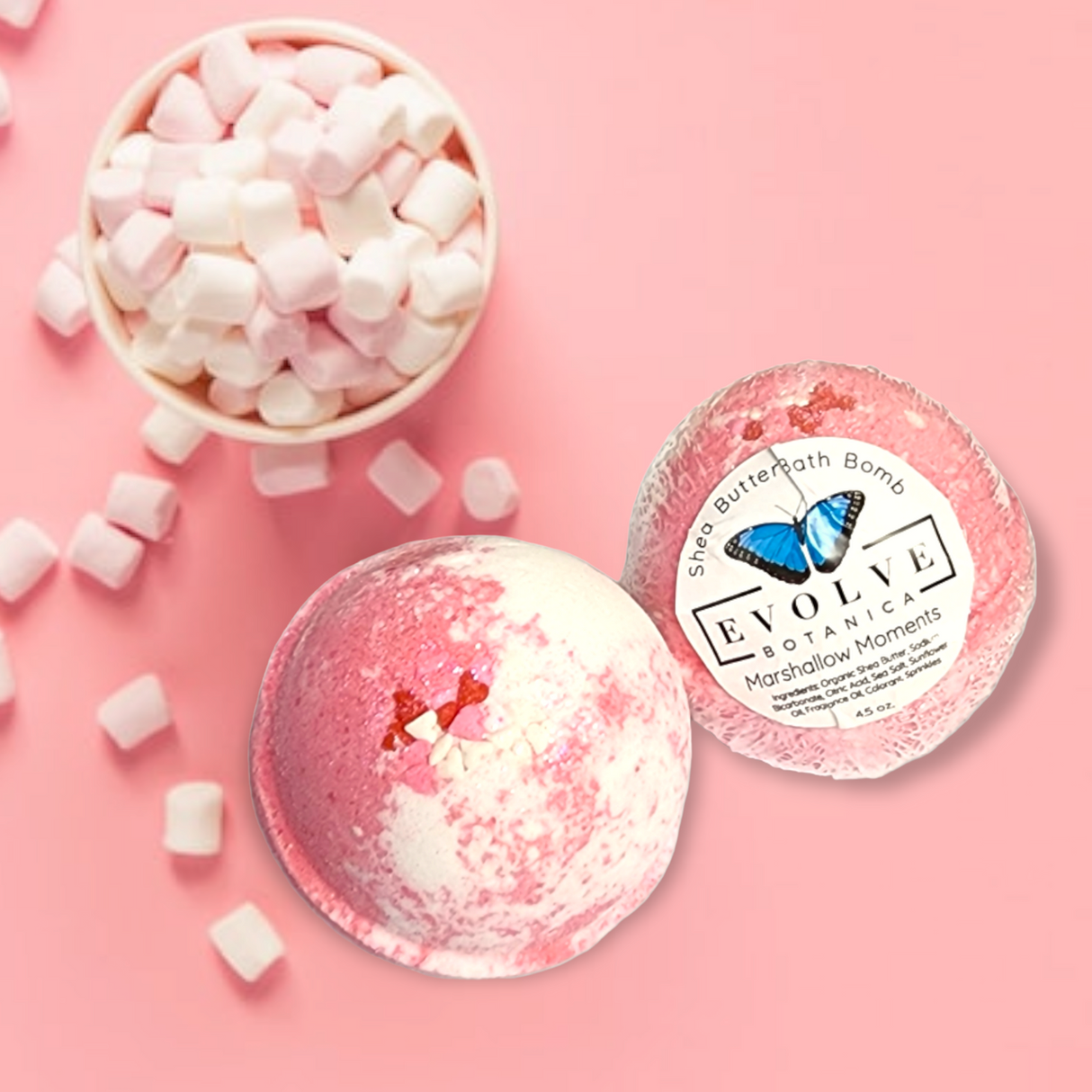 Bath Bomb - Marshmallow Moments (Valentine's Day - Holiday) from Evolve Botanica