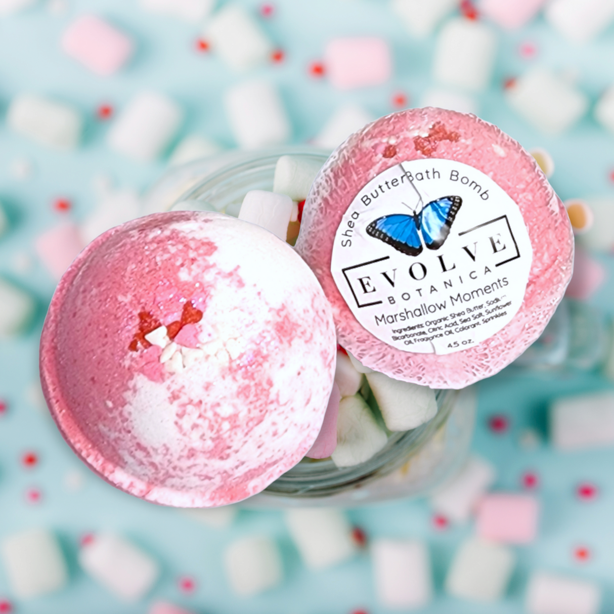 Bath Bomb - Marshmallow Moments (Valentine's Day - Holiday) from Evolve Botanica