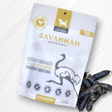 Ostrich Sausages with Buchu (3oz): The Delicious, Digestive-Boosting Treat for Dogs from Savannah Pet Food
