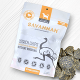 Ostrich Chips with Butternut (2.5oz): The Flavorful, Hypoallergenic Treat for Dogs with Sensitive Stomachs from Savannah Pet Food