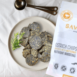 Ostrich Chips with Butternut (2.5oz): The Flavorful, Hypoallergenic Treat for Dogs with Sensitive Stomachs from Savannah Pet Food