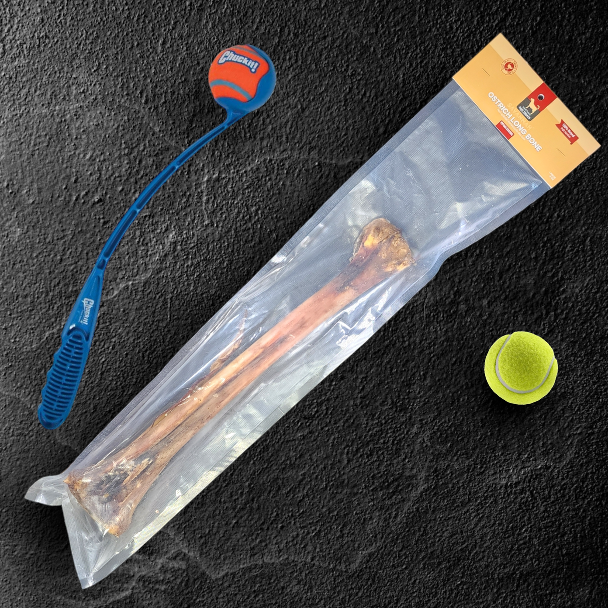 Ostrich Long Bone (19" x 3.5"): The Ultimate Challenge for Medium, Large & Extra-Large Dogs from Savannah Pet Food