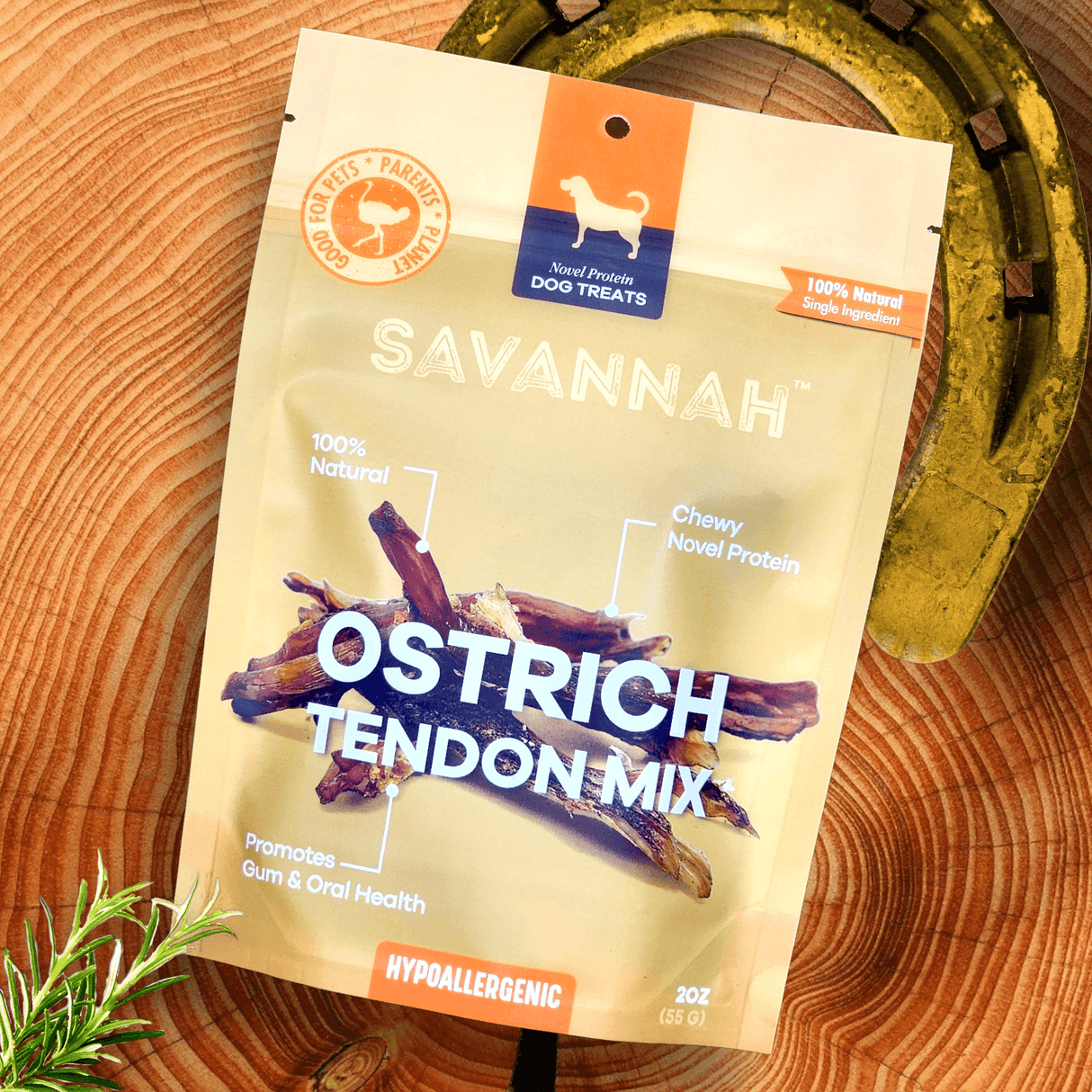 Savannah Chewy Ostrich Tendon Mix (3oz): The Protein-Packed, Hypoallergenic Chew for All Dogs from Savannah Pet Food