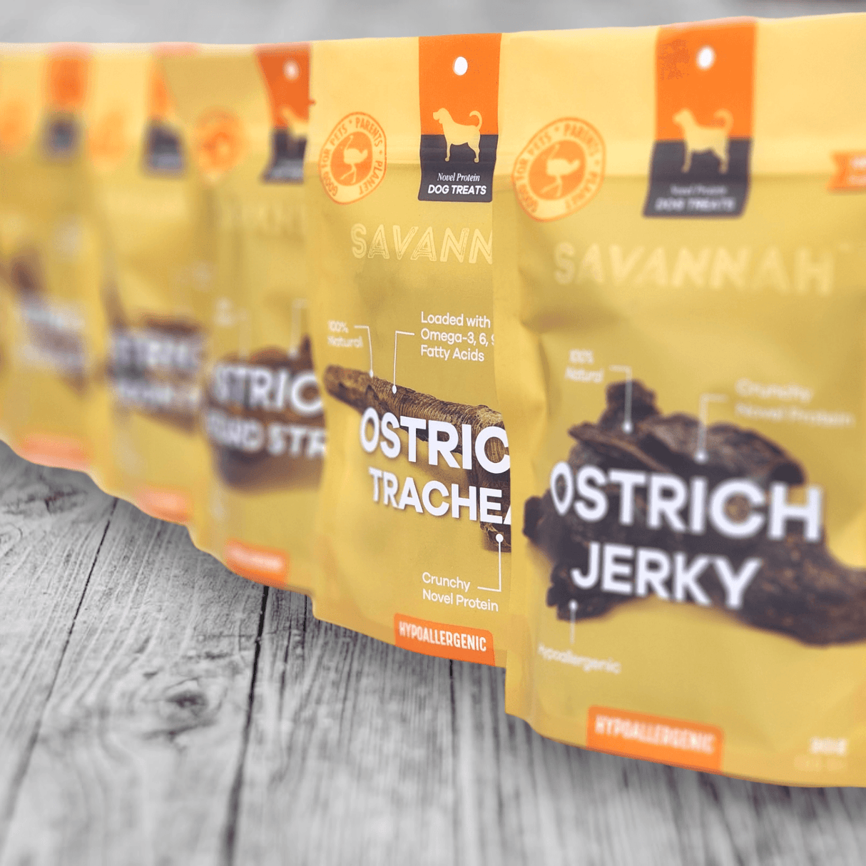 Crunchy Ostrich Esophagus Pieces: The Light & Airy, All-Natural Treat for Small to Medium Dogs from Savannah Pet Food
