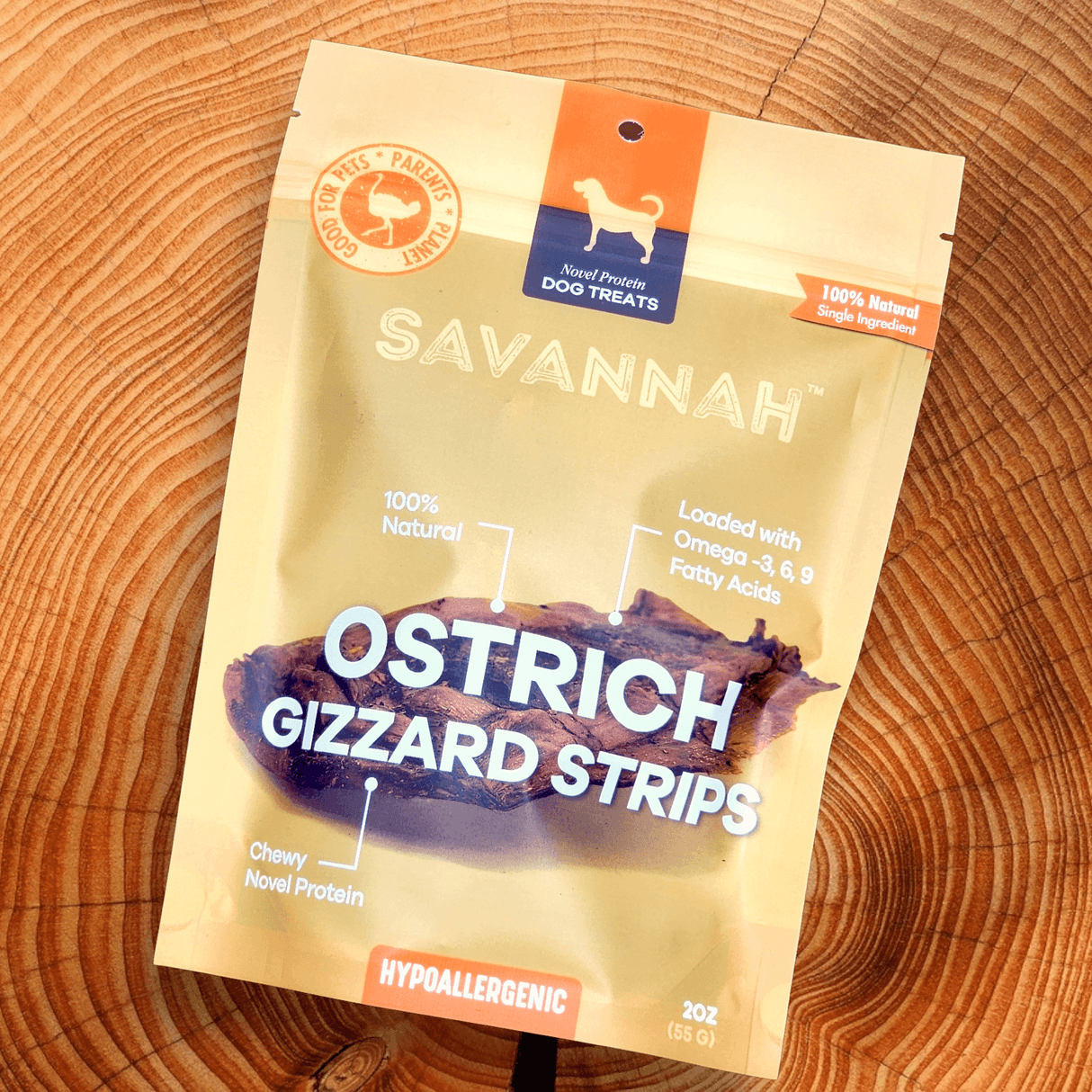Chewy Ostrich Gizzard Strips: The Protein & Omega-3 Rich, Natural Dog Chew Treat from Savannah Pet Food