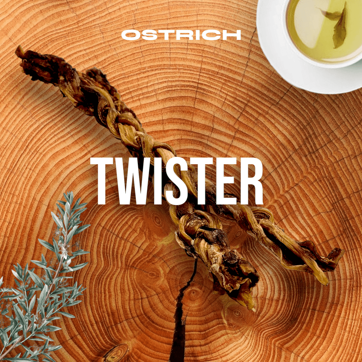 Ostrich Tendon Twister (16" x 2.5" x 1"): The Satisfying, All-Natural Chew for Dental Health & Joint Support from Savannah Pet Food