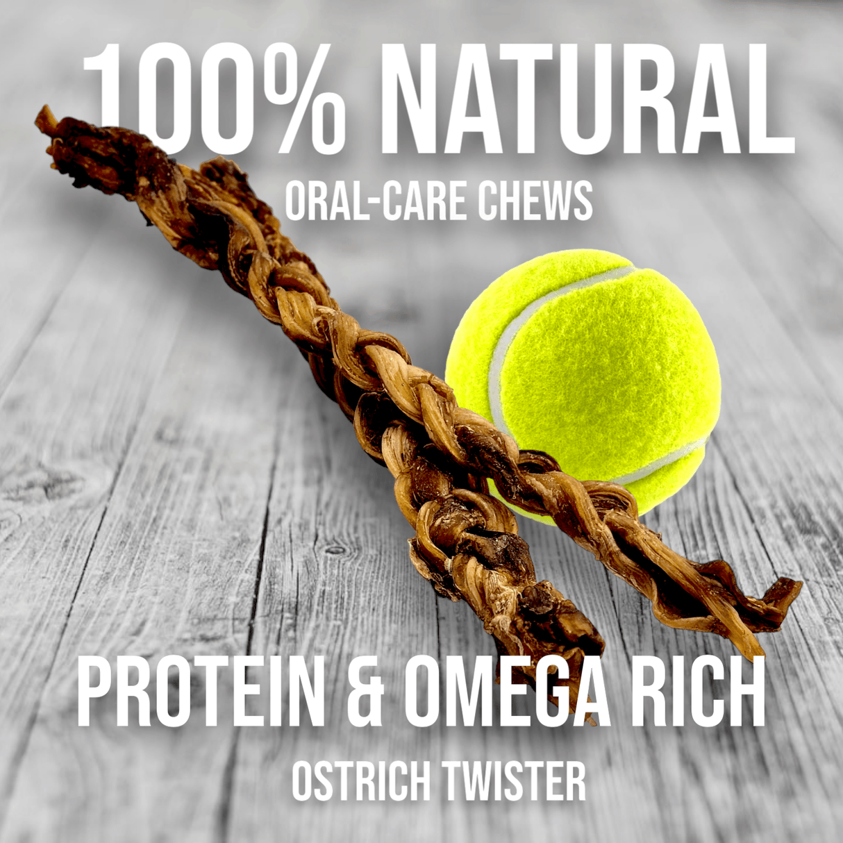 Ostrich Tendon Twister (16" x 2.5" x 1"): The Satisfying, All-Natural Chew for Dental Health & Joint Support from Savannah Pet Food