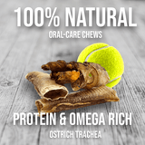 Crunchy Ostrich Trachea Cuts: The Airy, All-Natural Treat for Small to Medium Dogs from Savannah Pet Food