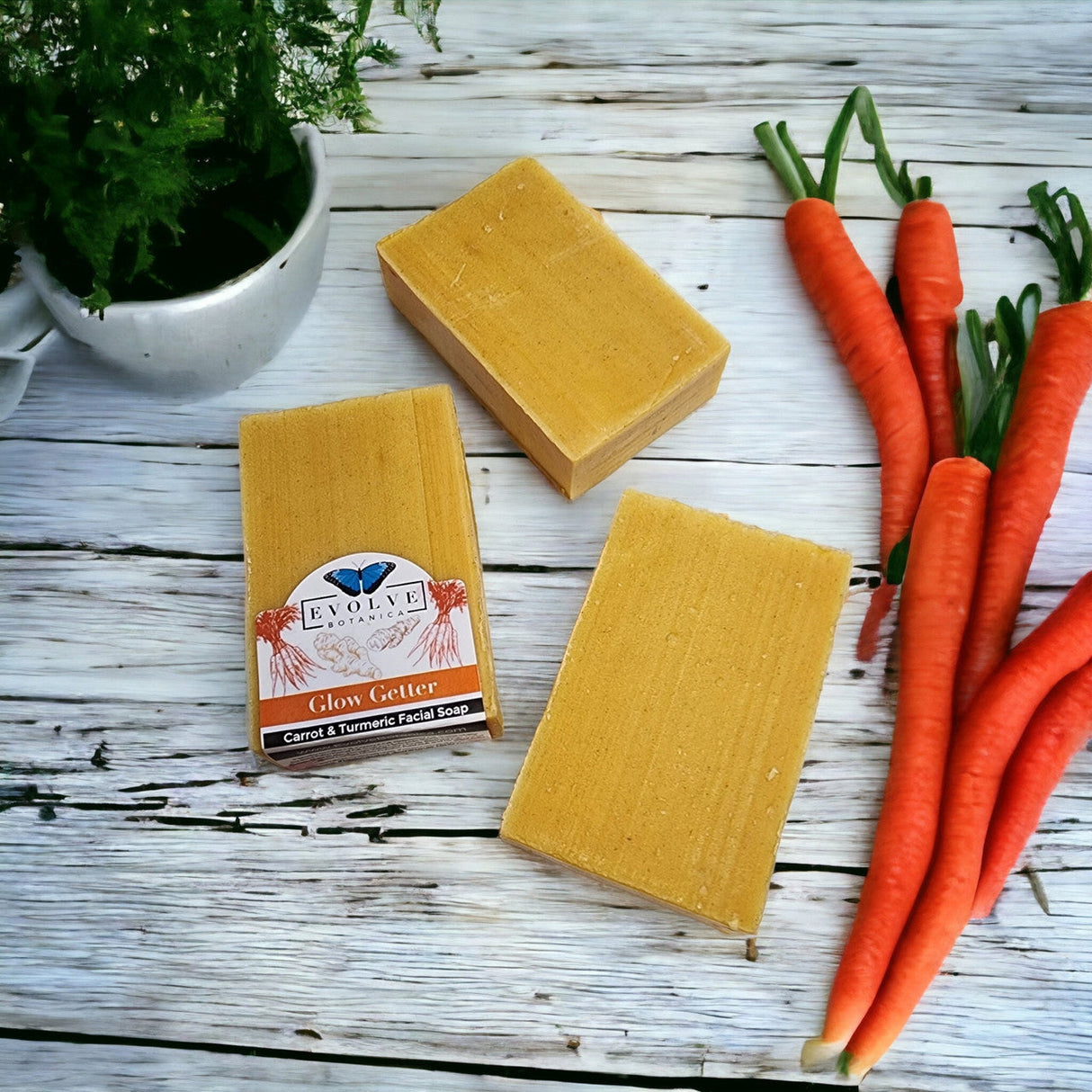 Standard Soap - Glow Getter (Carrot, Turmeric & Honey Facial Soap) from Evolve Botanica