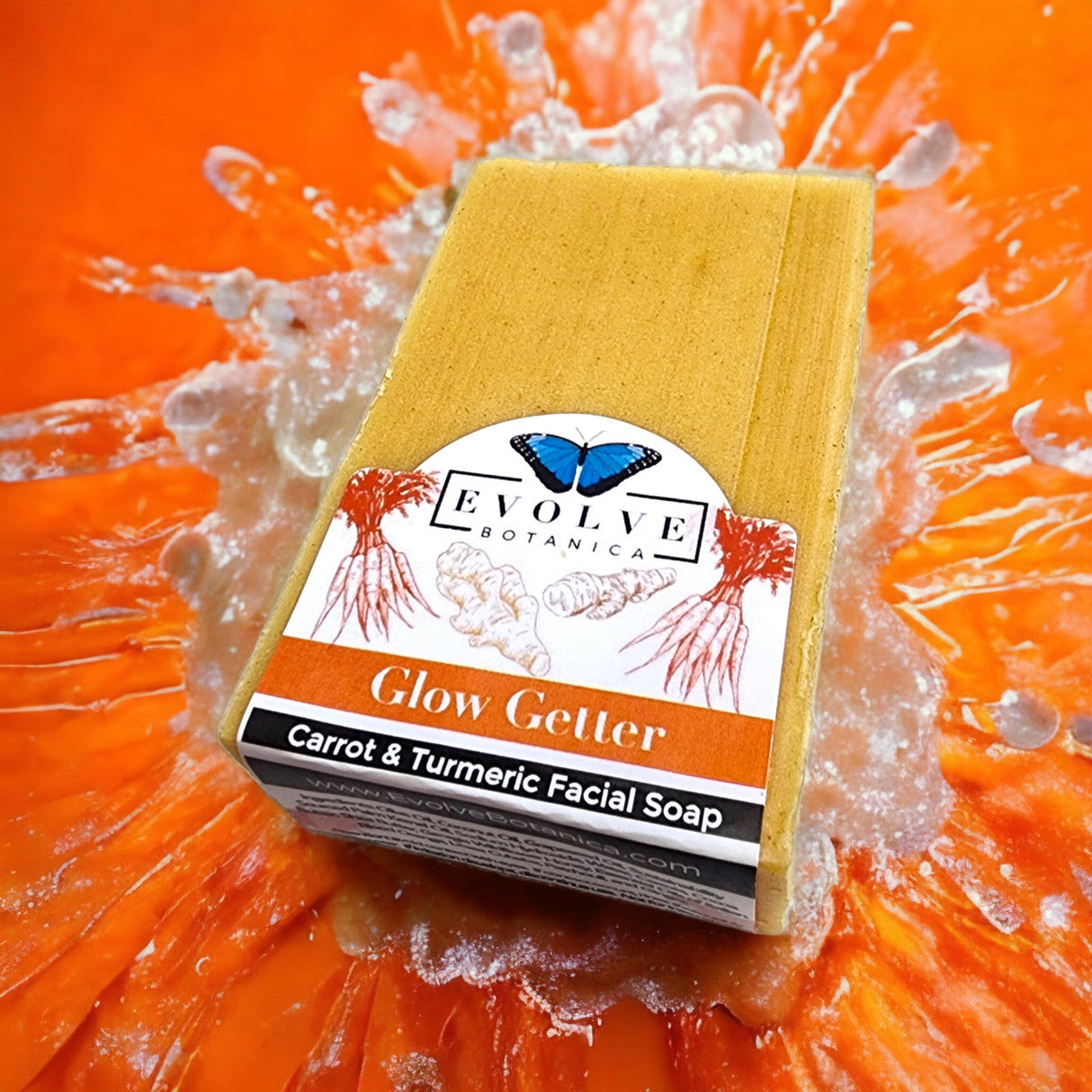 Standard Soap - Glow Getter (Carrot, Turmeric & Honey Facial Soap) from Evolve Botanica
