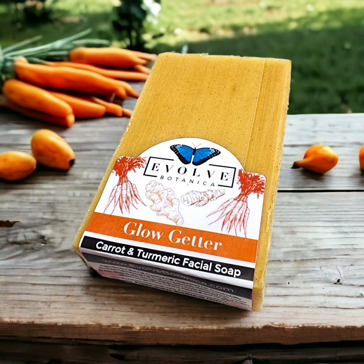 Standard Soap - Glow Getter (Carrot, Turmeric & Honey Facial Soap) from Evolve Botanica