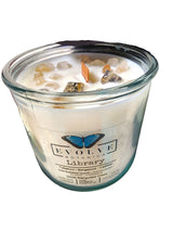 Rocks Candle - Library (Wood Wick Gold Rutilated Quartz Gemstone Soy Candle) from Evolve Botanica