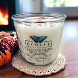 Rocks Candle - Fireside Cider (Wood Wick Carnelian & Tigers Eye Gemstone Soy Candle)  from Evolve Botanica