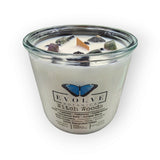 Rocks Candle - Witch Woods (Wood Wick Tourmaline & Zoisite Gemstone Soy Candle) from Evolve Botanica