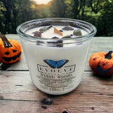 Rocks Candle - Witch Woods (Wood Wick Tourmaline & Zoisite Gemstone Soy Candle) from Evolve Botanica
