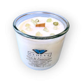 Rocks Candle - Gin & Juniper (Wood Wick Prehnite Gemstone Soy Candle) from Evolve Botanica