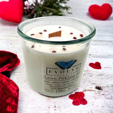 Rocks Candle - Love Potion #9 (Wood Wick Garnet & Rose Quartz Gemstone Soy Candle) from Evolve Botanica