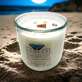 Rocks Candle - Moonlight Tide (Wood Wick Moonstone Gemstone Soy Candle) from Evolve Botanica