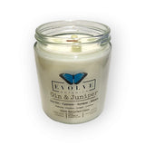 Classic 9oz Jam Jar Crystal Soy Candle - Gin & Juniper (Prehnite) from Evolve Botanica